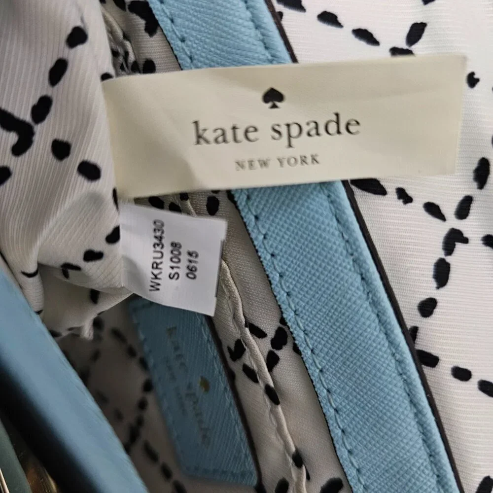Kate Spade Newbury Lane Sally Flap Saffiano Leather Blue Crossbody Bag